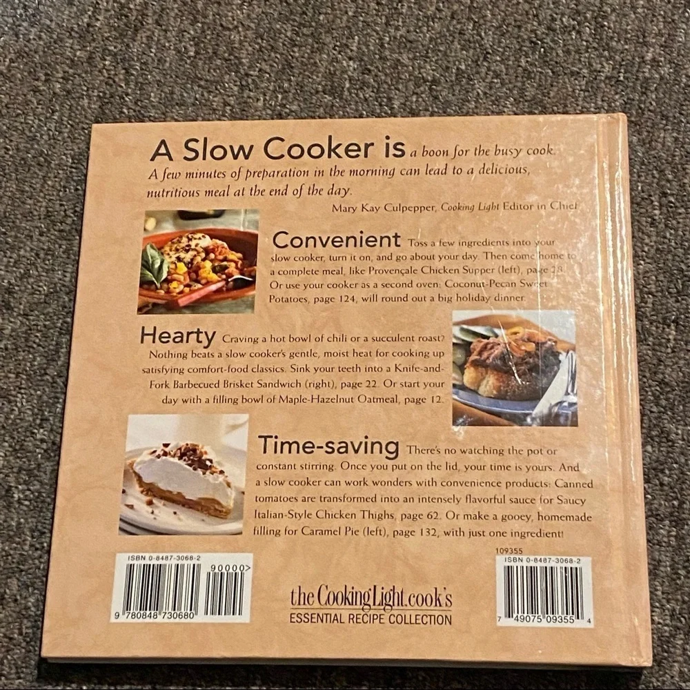 Cooking Light Slow Cooker Hard Cover Cookbook